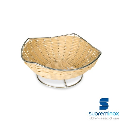 [9029] CESTA RATTAN C/PIE INOX. 32 CM.